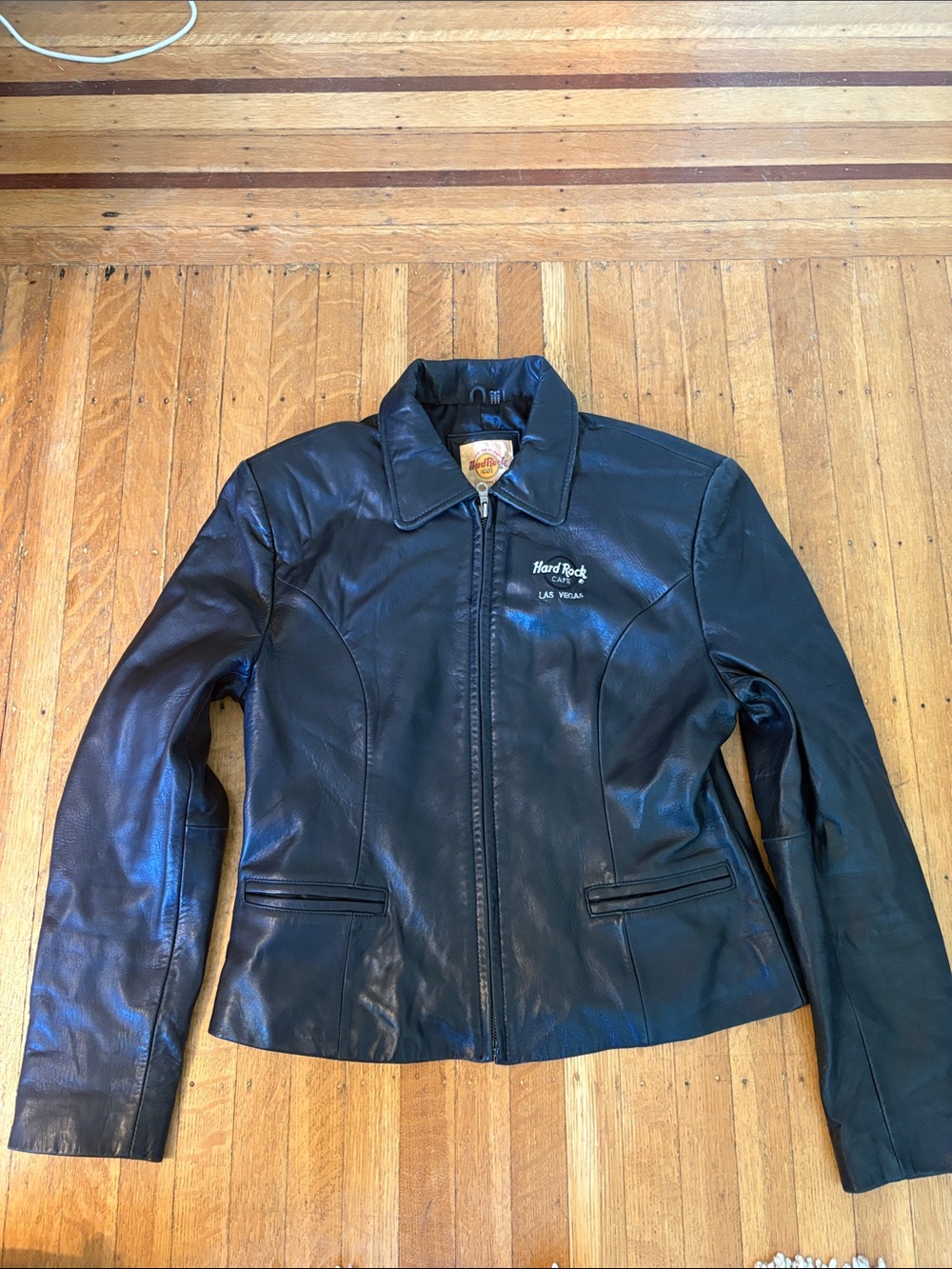 Hard Rock Cafe Black Women's Genuine Leather Zip Front Jacket